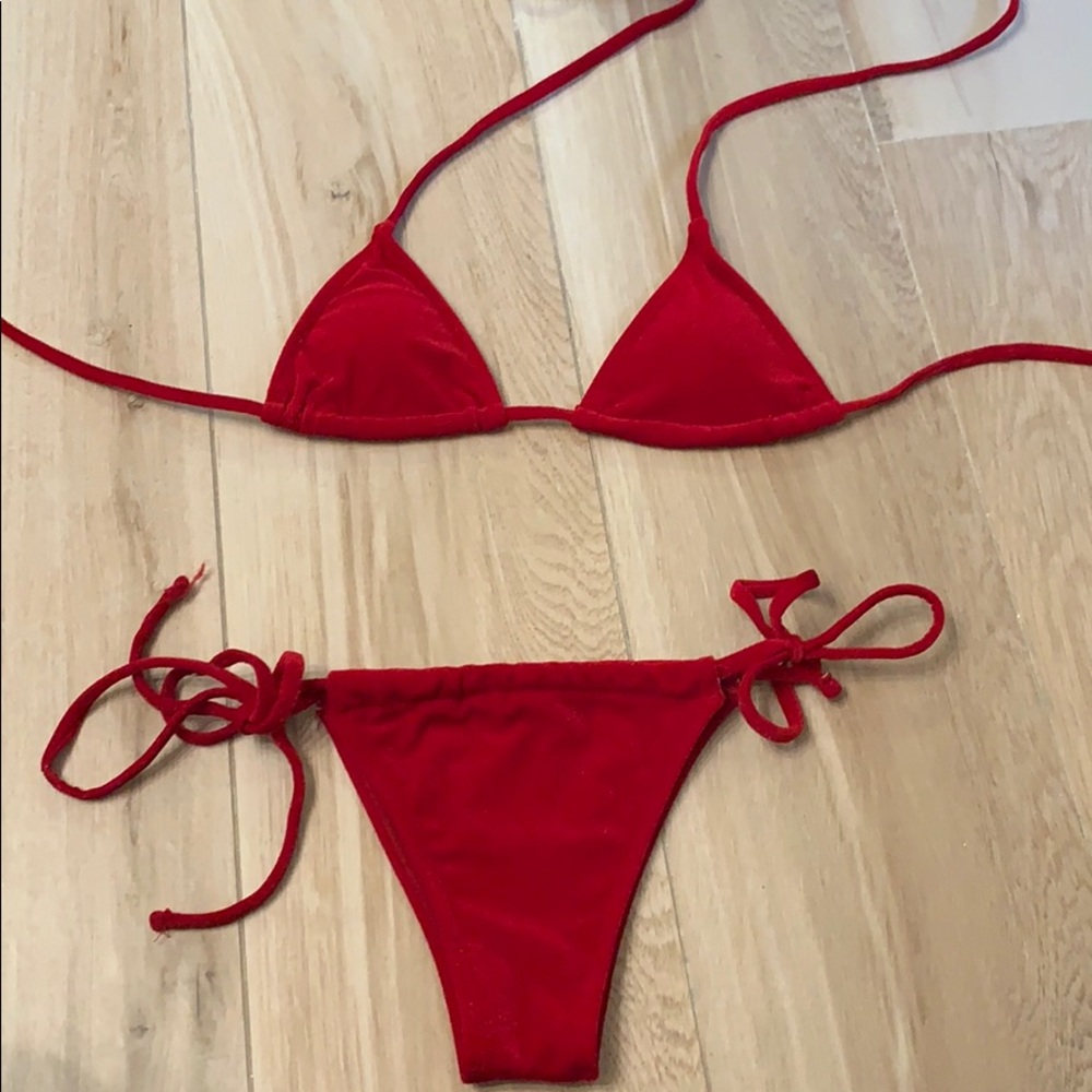 a cute summer red bikini